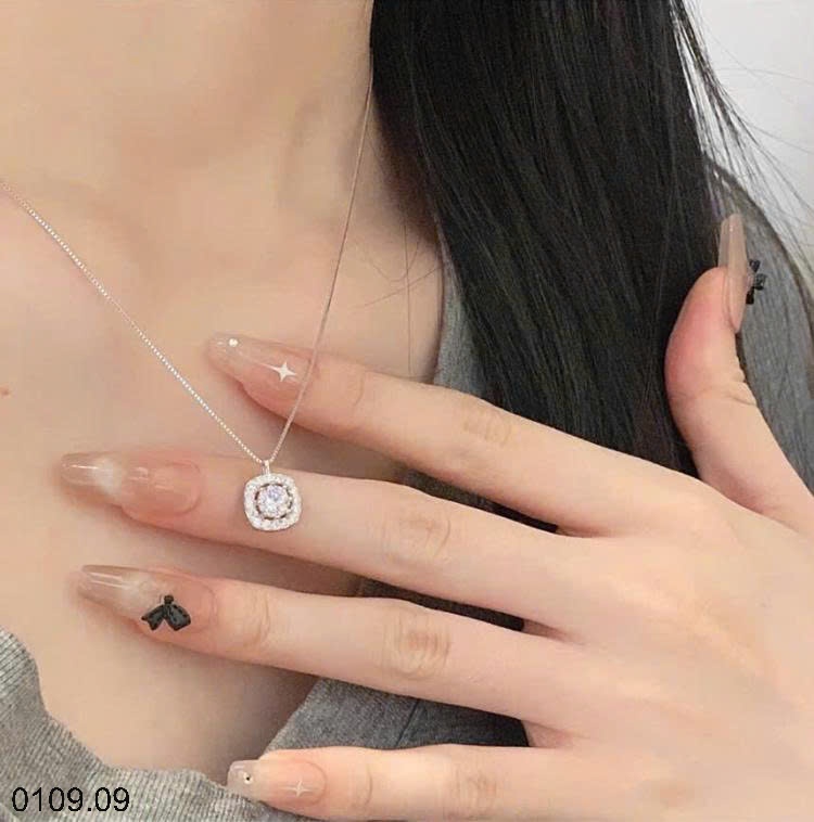 25HA0109.09 - DÂY CHUYỀN BẠC ĐÍNH ĐÁ ZIRCON THƯƠNG HIỆU CHOMEL KERINA
