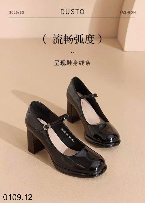 25HA0109.12 - GIÀY MARRY JANE ĐẾ VUÔNG DUSTO