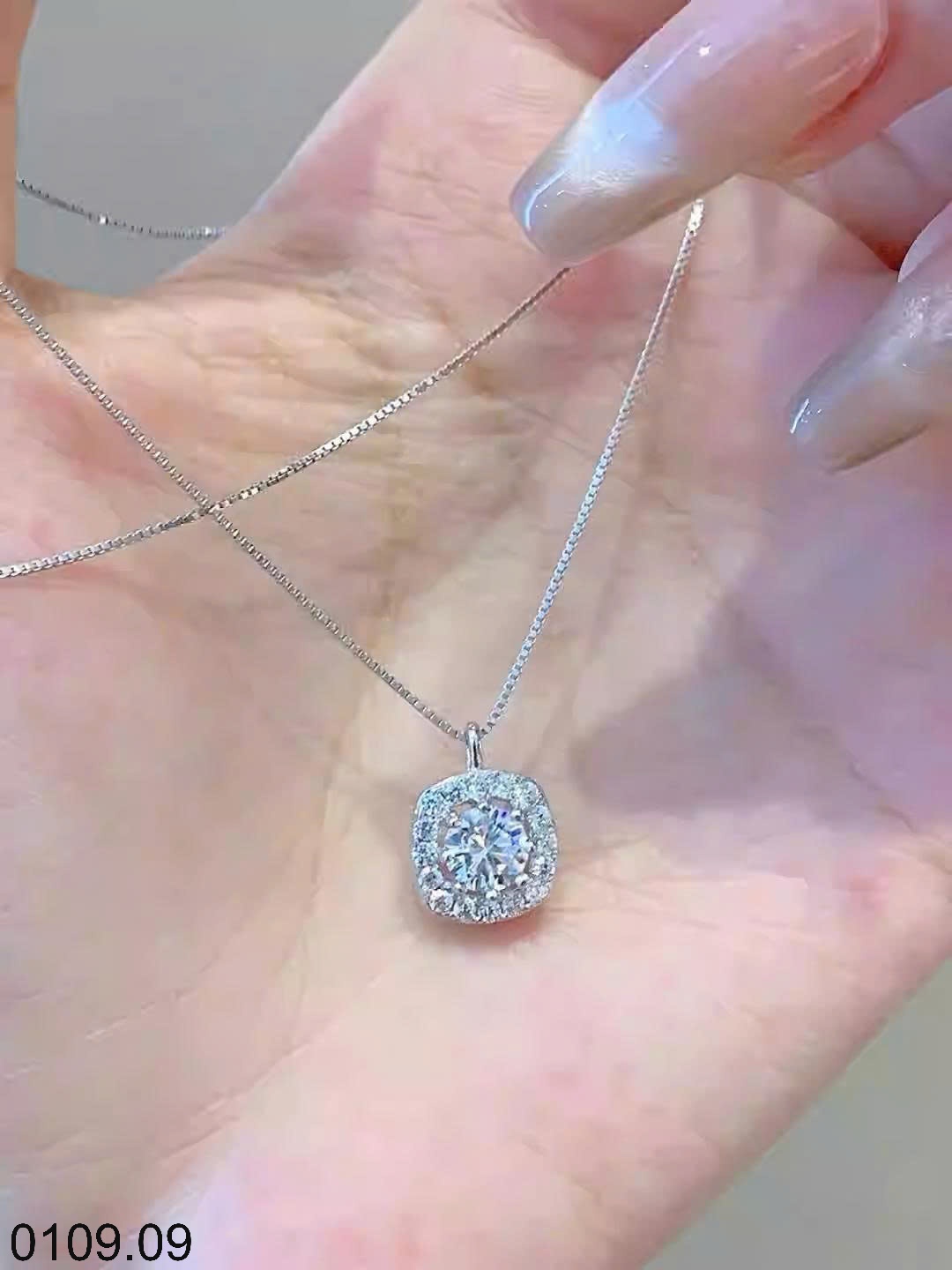 25HA0109.09 - DÂY CHUYỀN BẠC ĐÍNH ĐÁ ZIRCON THƯƠNG HIỆU CHOMEL KERINA
