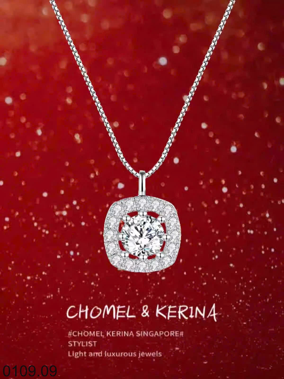 25HA0109.09 - DÂY CHUYỀN BẠC ĐÍNH ĐÁ ZIRCON THƯƠNG HIỆU CHOMEL KERINA