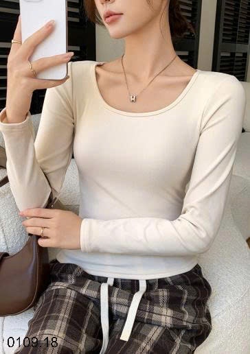 25HA0109.18 - ÁO THUN NỮ CỔ TRÒN KÈM BRA