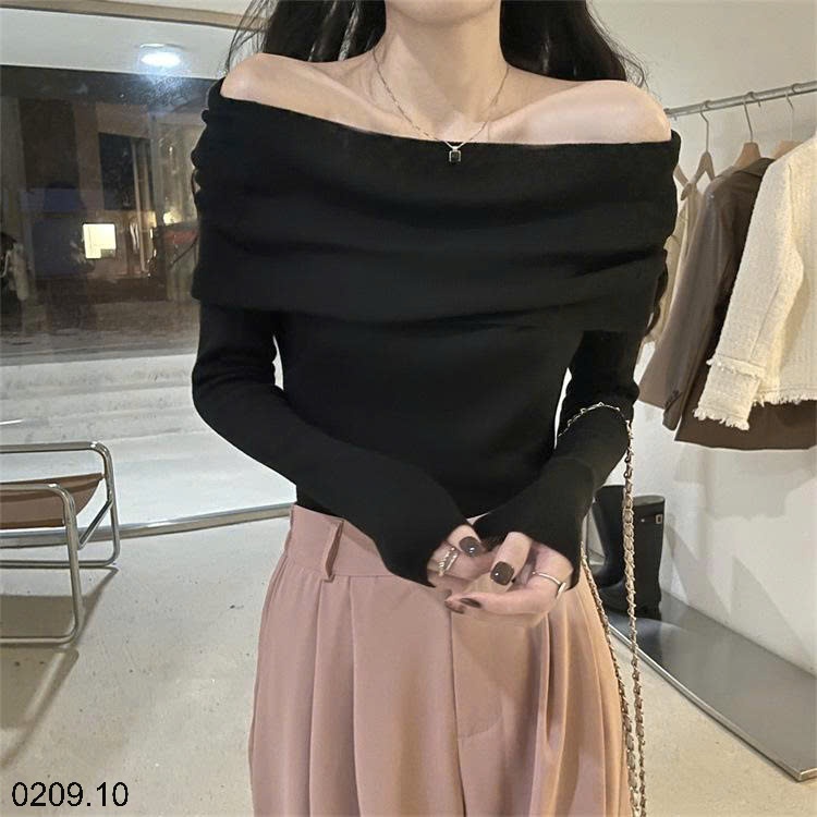 25HA0209.10 - ÁO LEN TRỄ VAI THỜI TRANG