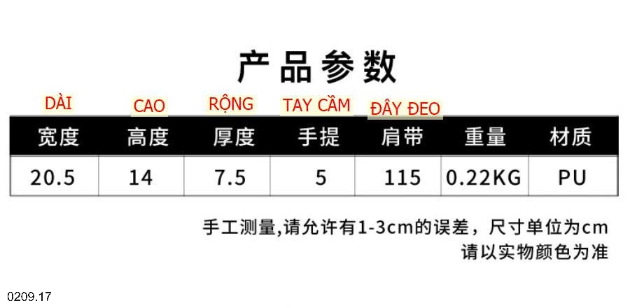 25HA0209.17 - TÚI XÁCH NỮ HỘP VUÔNG