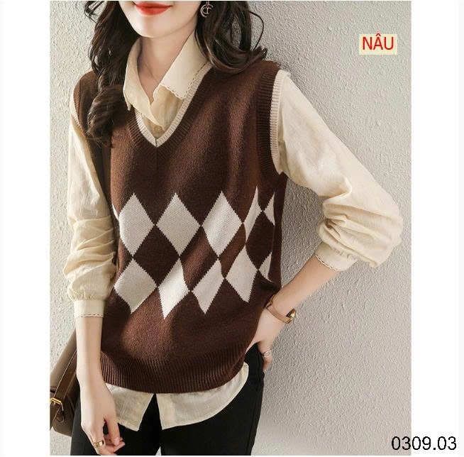 25HA0309.03 - ÁO GILE LEN CỔ V CHO NỮ