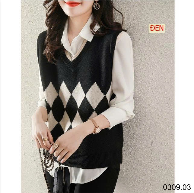 25HA0309.03 - ÁO GILE LEN CỔ V CHO NỮ