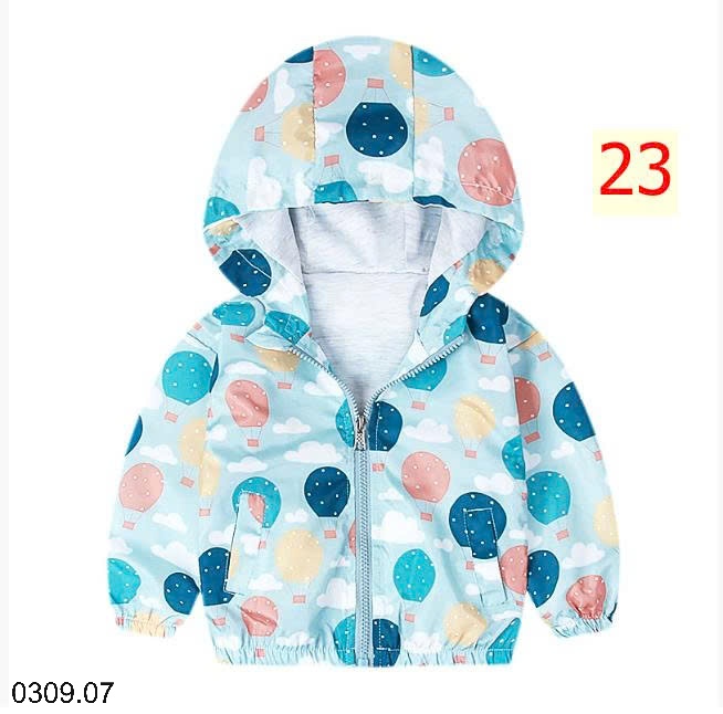 25HA0309.07 - ÁO KHOÁC GIÓ HOẠT HÌNH CHO BÉ