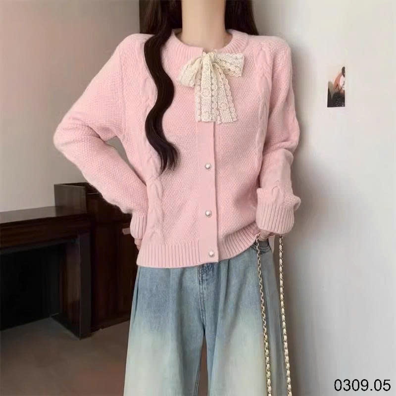 25HA0309.05 - ÁO LEN CỔ NƠ ĐIỆU ĐÀ