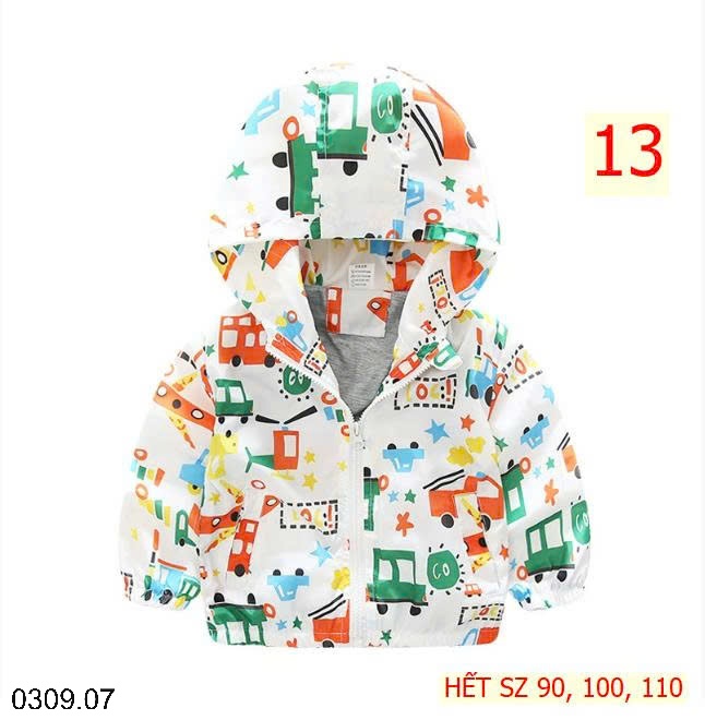 25HA0309.07 - ÁO KHOÁC GIÓ HOẠT HÌNH CHO BÉ