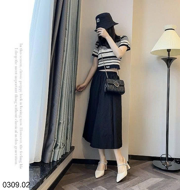 25HA0309.02 - GIÀY CAO GÓT ĐẾ VUÔNG ĐÍNH ĐÁ