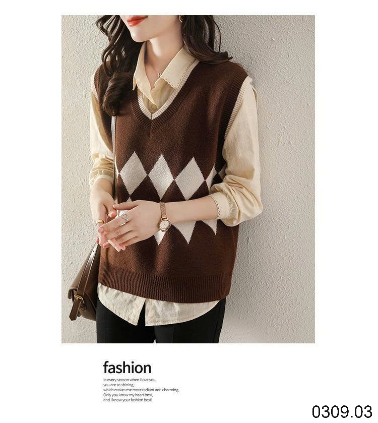 25HA0309.03 - ÁO GILE LEN CỔ V CHO NỮ