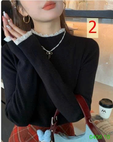 25HA0409.10 - ÁO LEN REN CỔ CHO NỮ