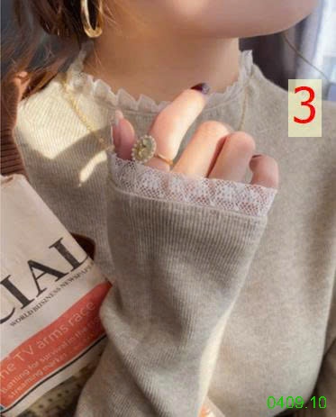 25HA0409.10 - ÁO LEN REN CỔ CHO NỮ