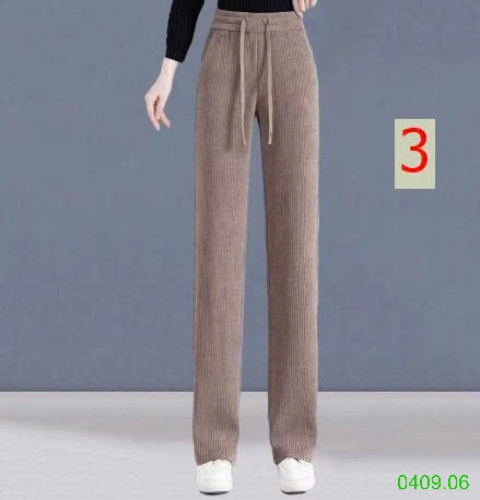 25HA0409.06 - QUẦN NHUNG XUÔNG ỐNG RỘNG CHO NỮ