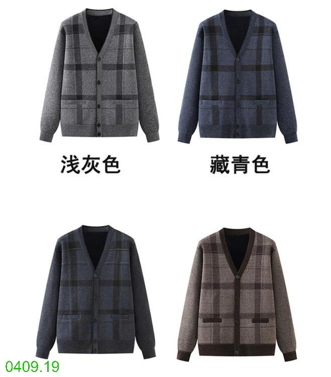 25HA0409.19 - CARDIGAN LÓT LÔNG CỔ V TÚI HÔNG TẶNG BỐ