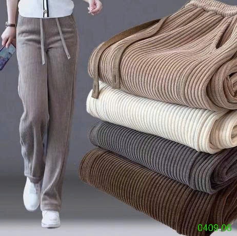 25HA0409.06 - QUẦN NHUNG XUÔNG ỐNG RỘNG CHO NỮ