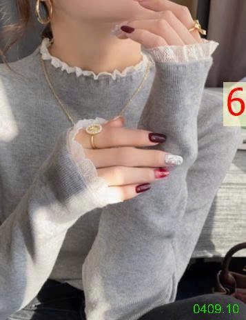 25HA0409.10 - ÁO LEN REN CỔ CHO NỮ