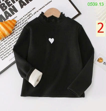 25HA0509.13 - ÁO NỈ HÌNH TIM CỔ BÈO SIZE ĐẠI BÉ GÁI