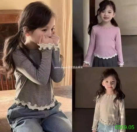 25HA0509.05 - SET 2ÁO THUN VIỀN BÈO BÉ GÁI