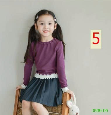 25HA0509.05 - SET 2ÁO THUN VIỀN BÈO BÉ GÁI