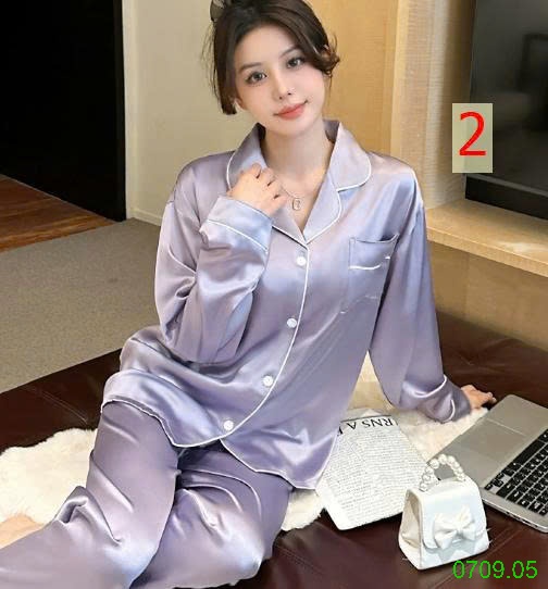 25HA0709.05 - BỘ LỤA PIZAMA DÀI TAY NỮ