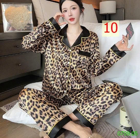 25HA0709.05 - BỘ LỤA PIZAMA DÀI TAY NỮ