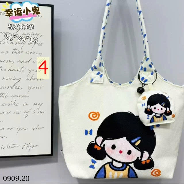 25HA0909.20 - TÚI XÁCH VẢI CANVAS DỄ THƯƠNG