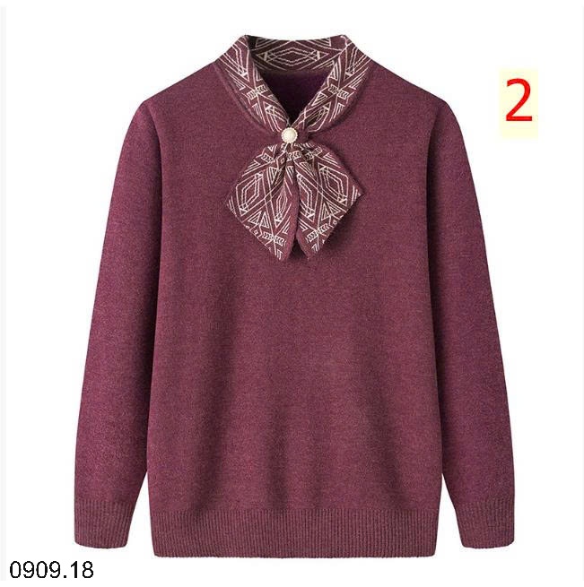 25HA0909.18 - ÁO LEN LÓT LÔNG CỔ KHĂN CHO MẸ