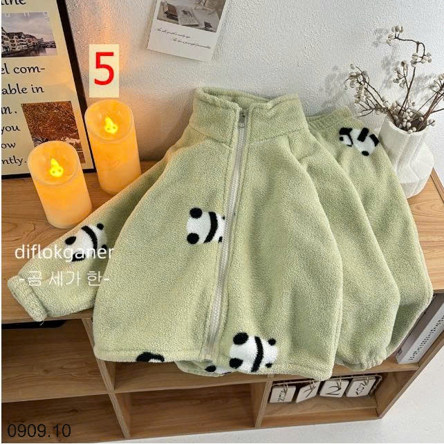 25HA0909.10 - BỘ LÔNG CỪU HOẠT TIẾT KÉO KHÓA CHO BÉ YÊU