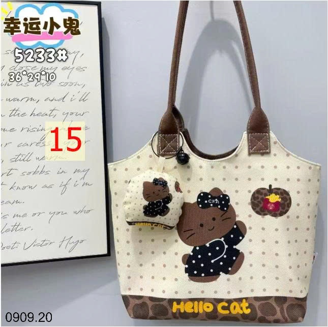 25HA0909.20 - TÚI XÁCH VẢI CANVAS DỄ THƯƠNG