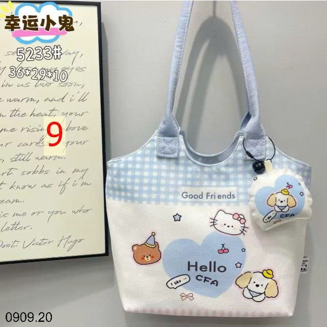 25HA0909.20 - TÚI XÁCH VẢI CANVAS DỄ THƯƠNG