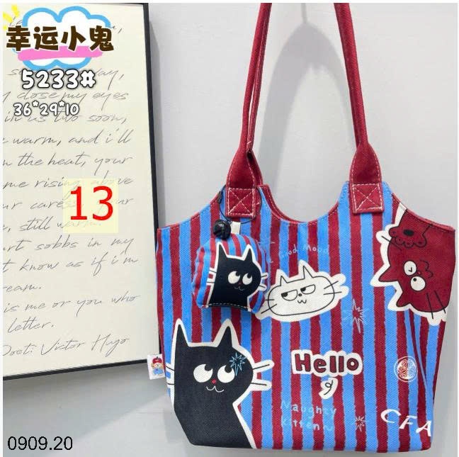 25HA0909.20 - TÚI XÁCH VẢI CANVAS DỄ THƯƠNG