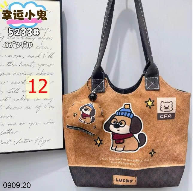 25HA0909.20 - TÚI XÁCH VẢI CANVAS DỄ THƯƠNG