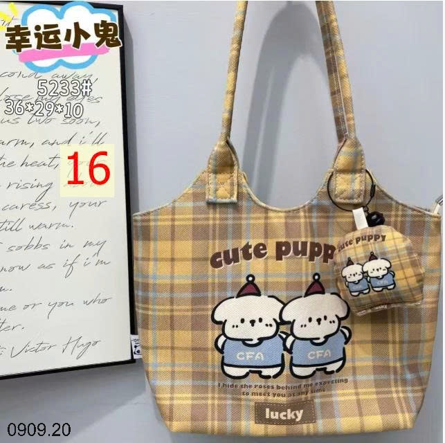 25HA0909.20 - TÚI XÁCH VẢI CANVAS DỄ THƯƠNG