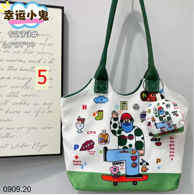 25HA0909.20 - TÚI XÁCH VẢI CANVAS DỄ THƯƠNG
