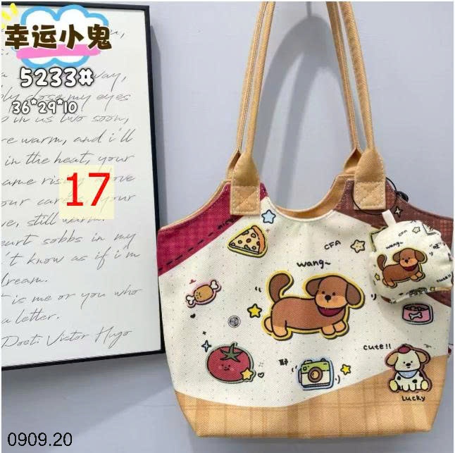25HA0909.20 - TÚI XÁCH VẢI CANVAS DỄ THƯƠNG