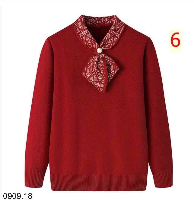 25HA0909.18 - ÁO LEN LÓT LÔNG CỔ KHĂN CHO MẸ