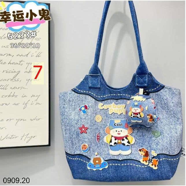 25HA0909.20 - TÚI XÁCH VẢI CANVAS DỄ THƯƠNG