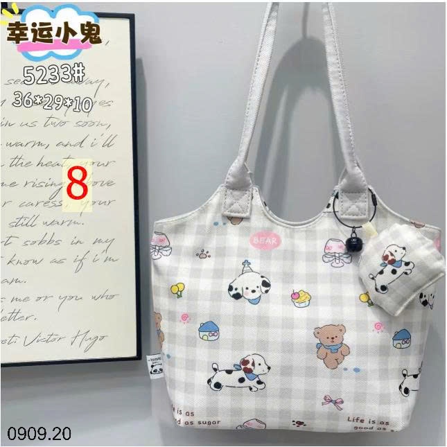 25HA0909.20 - TÚI XÁCH VẢI CANVAS DỄ THƯƠNG