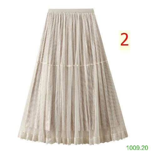 25HA1009.20 - CHÂN VÁY XẾP LY LƯỚI NHUNG ANGEL