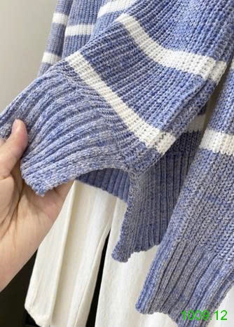25HA1009.12 - ÁO LEN PHA KẺ NHÀ INBLUE