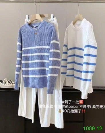 25HA1009.12 - ÁO LEN PHA KẺ NHÀ INBLUE