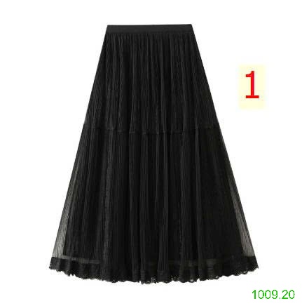 25HA1009.20 - CHÂN VÁY XẾP LY LƯỚI NHUNG ANGEL
