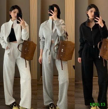 25HA1009.13 - BỘ NỈ KÉO KHÓA NHÀ IN.BLUE