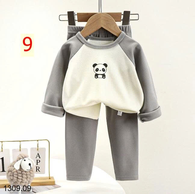 25HA1309.09 - SET 2 BỘ NỈ MẶC NHÀ CHO BÉ YÊU