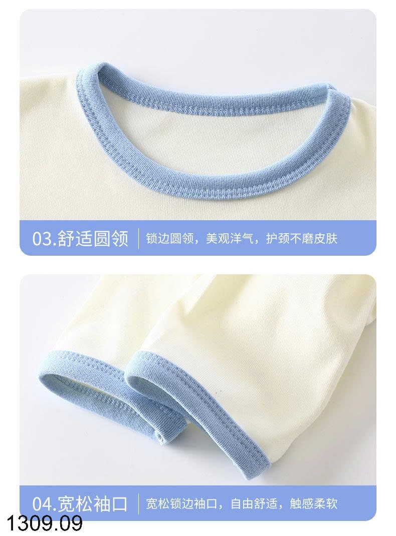 25HA1309.09 - SET 2 BỘ NỈ MẶC NHÀ CHO BÉ YÊU