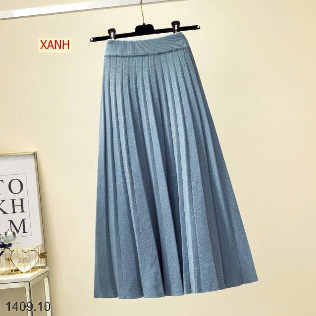 25HA1409.10 - CHÂN VÁY XẾP LY MIDI LEN