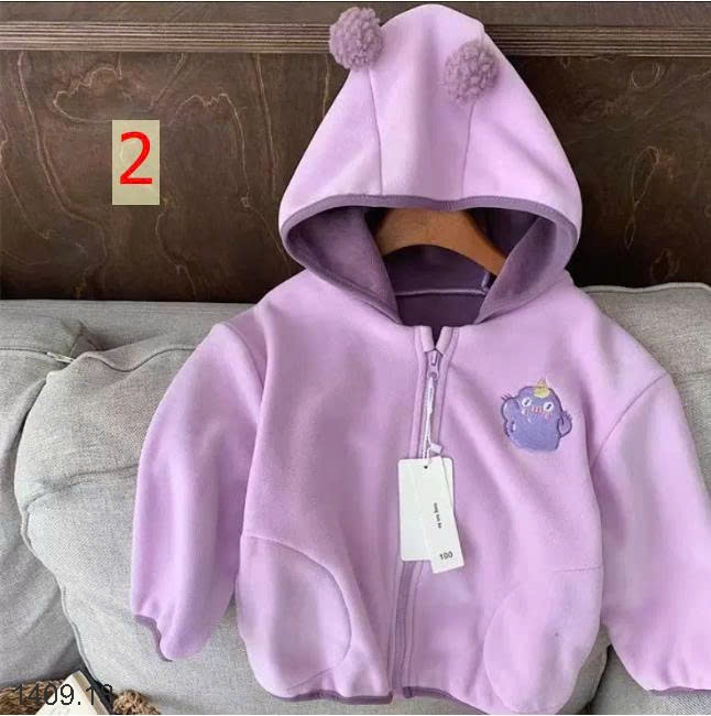 25HA1409.18 - ÁO KHOÁC LÔNG CỪU CÓ MŨ TRÙM ĐẦU CHO BÉ