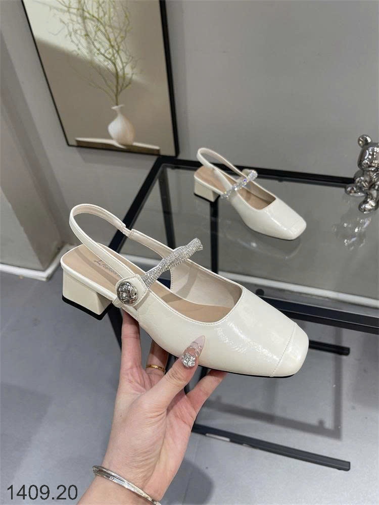 25HA1409.20 - GIÀY SANDAL ĐẾ VUÔNG THẤP