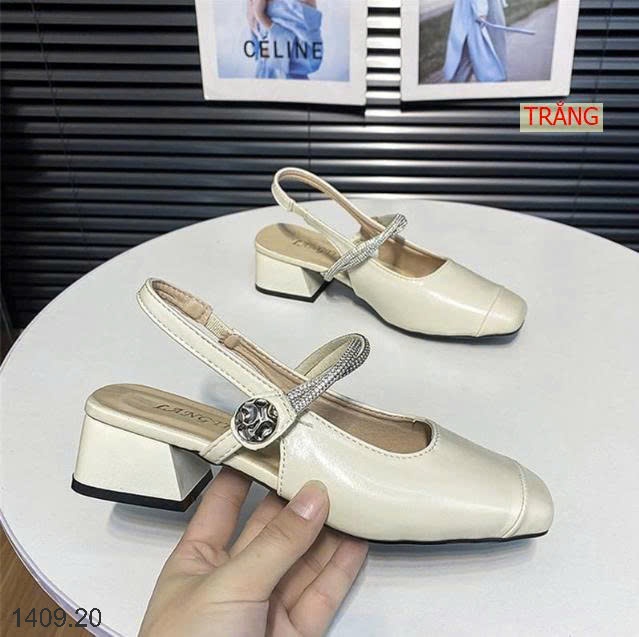 25HA1409.20 - GIÀY SANDAL ĐẾ VUÔNG THẤP