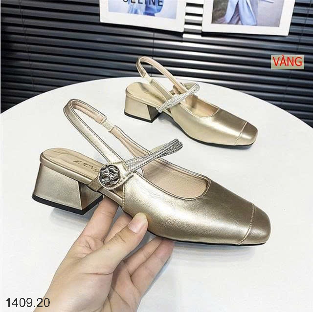 25HA1409.20 - GIÀY SANDAL ĐẾ VUÔNG THẤP